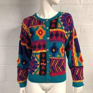 Vintage Robert Scott Hand Knitted Bobble Cardigan…